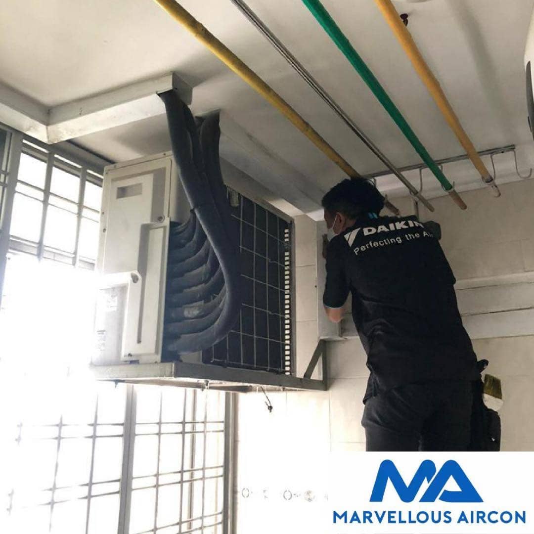 Cleaning Outdoor Condenser in Katong